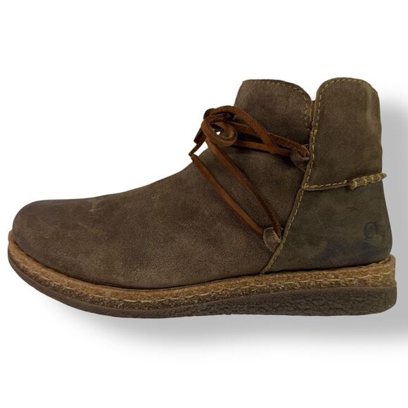 Born Calyn Rustic Distressed Brown Suede Ankle Boots Booties Comfort Womens 11 - Picture 7 of 12